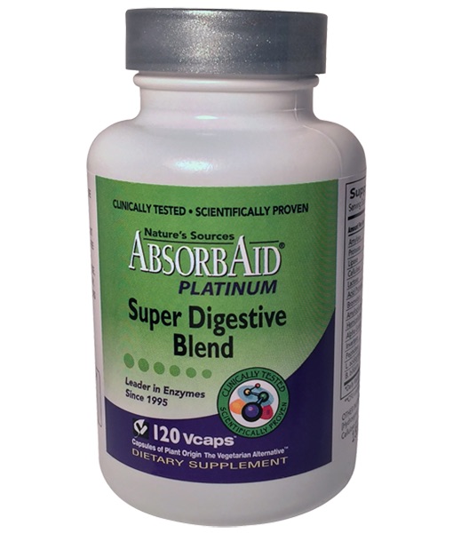 Nature's Sources AbsorbAid Platinum Super Digestive Blend 120 vcaps - Click Image to Close