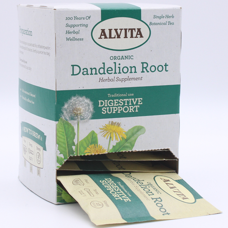 Alvita Organic Dandelion Root Tea Herbal Supplement - Click Image to Close