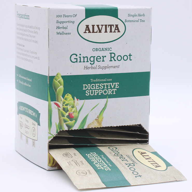 Alvita Organic Ginger Root Tea Herbal Supplement - Click Image to Close