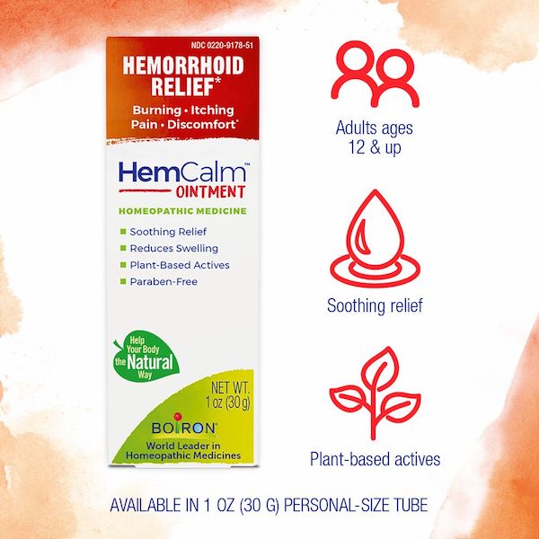 Boiron HemCalm Ointment Homeopathic Hemorrhoid Relief - Click Image to Close