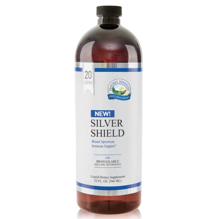 Nature's Sunshine Silver Shield with Aqua Sol Technology 20 ppm 32 oz - Click Image to Close