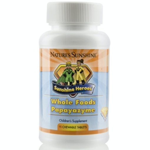 Nature's Sunshine Sunshine Heroes Whole Foods Papayazyme - Click Image to Close