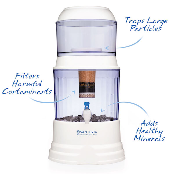 Santevia Countertop Gravity Water System with Fluoride Removal Filter - Click Image to Close