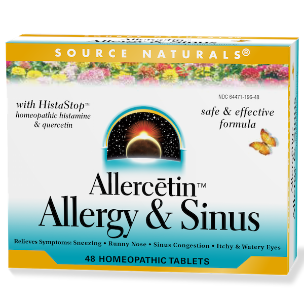 Source Naturals Allercetin Allergy & Sinus Homeopathic Tablets - Click Image to Close