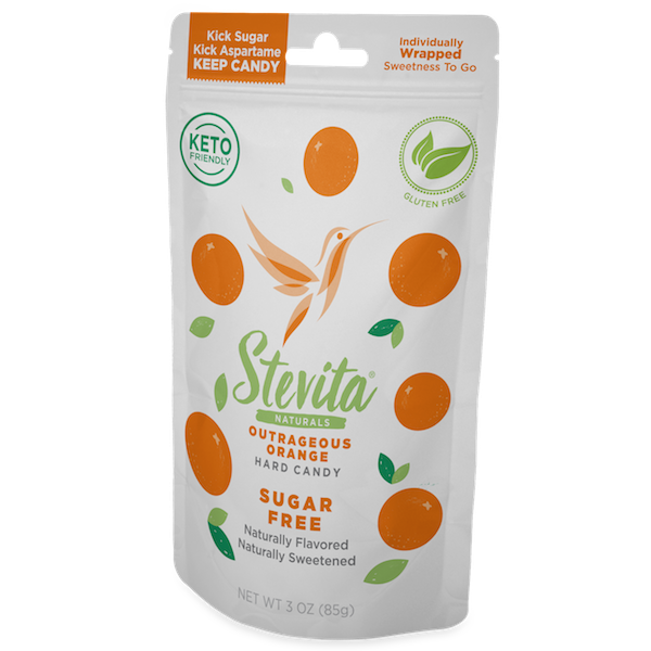 Stevita Naturals Hard Candy Sugar-Free Outrageous Orange - Click Image to Close