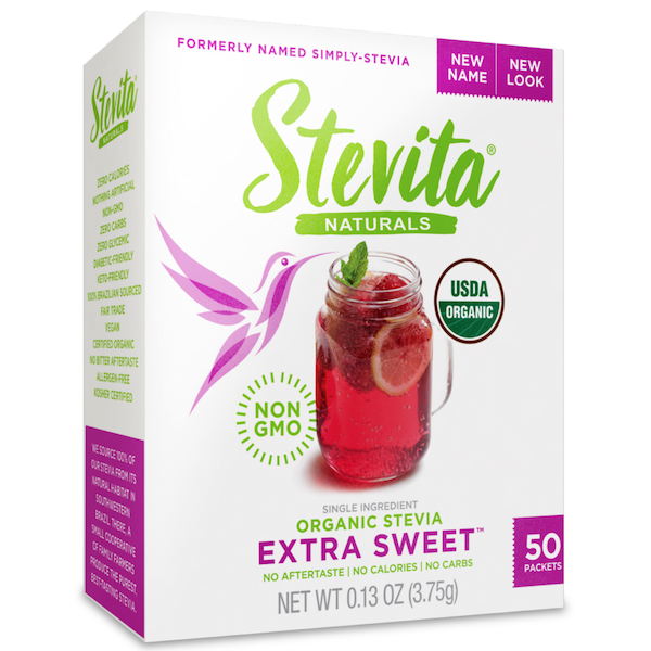 Stevita Naturals Organic Stevia Extra Sweet 50 Packets (formerly Simply Stevia) - Click Image to Close