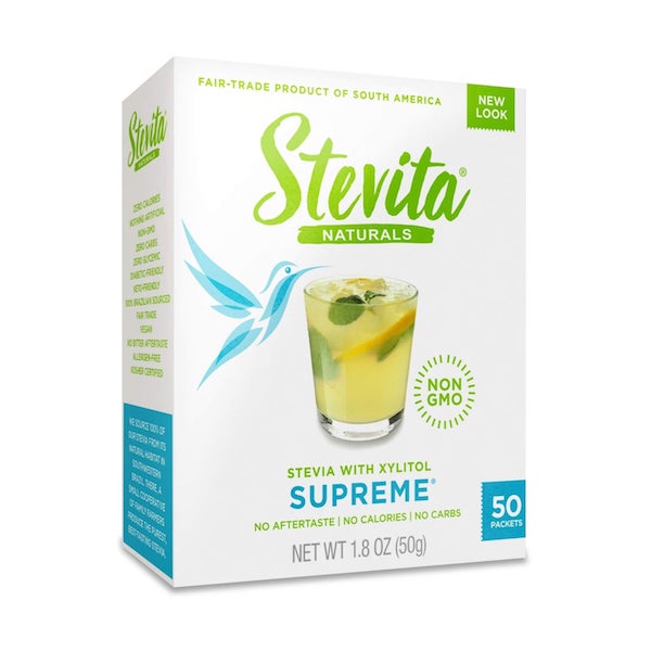 Stevita Naturals Supreme Stevia with Xylitol 50 Packets - Click Image to Close