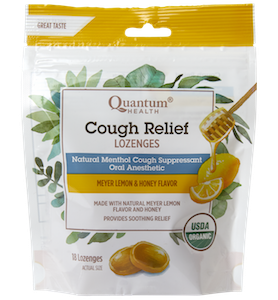 Quantum Health Cough Relief Organic Lozenges Meyer Lemon & Honey