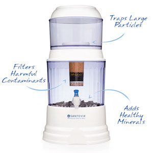 Santevia Countertop Gravity Water System with Fluoride Removal Filter