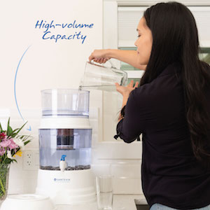 Santevia Countertop Gravity Water System with Fluoride Removal Filter