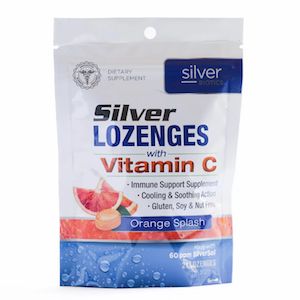 Silver Biotics Silver Lozenges 60 ppm SilverSol with Vitamin C Orange Splash