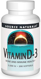 Source Naturals Vitamin D-3 5000 IU 200 softgels