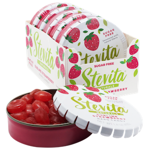 Stevita Sweetened Hard Candy Sugar-Free Sublime Strawberry 6-Pack