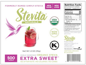 Stevita Naturals Organic Stevia Extra Sweet Bulk 500 Packets (formerly Simply Stevia)