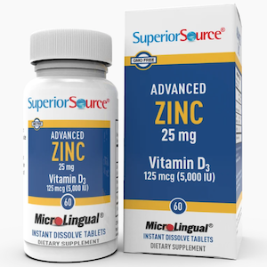 Superior Source Advanced Zinc 25 mg with Vitamin D3 5000 IU MicroLingual Instant Dissolve Tablets