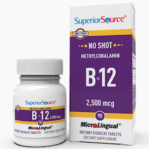 Superior Source Vitamin B-12 No Shot Methylcobalamin 2500 mcg MicroLingual Instant Dissolve Tablets