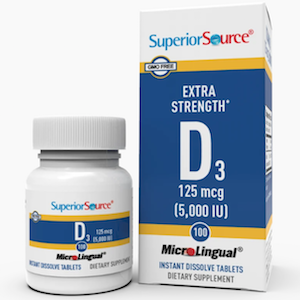 Superior Source Vitamin D3 5000 IU MicroLingual Instant Dissolve Tablets
