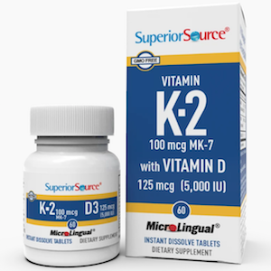Superior Source Vitamin K-2 100 mcg MK-7 with Vitamin D3 5000 IU MicroLingual Instant Dissolve Tablets
